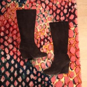 Charles David dark brown wedge suede boot - 7